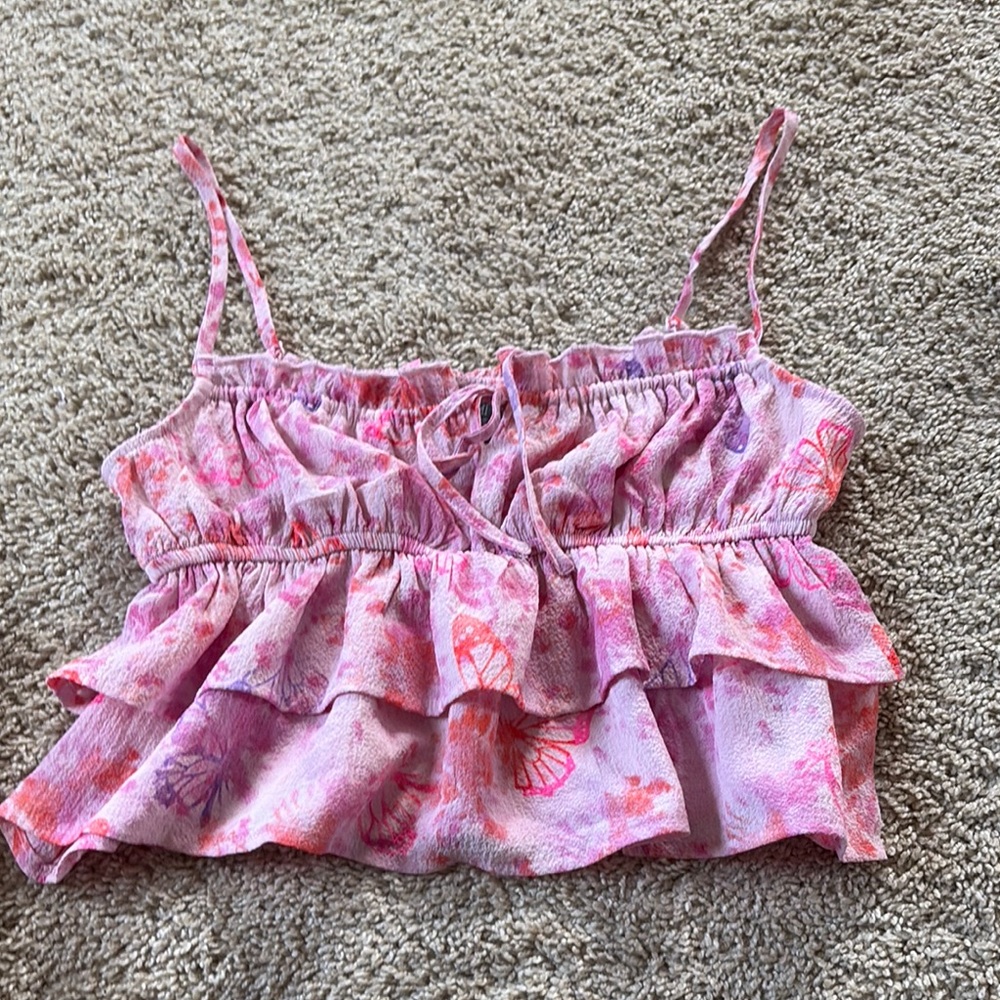 Pink Ruffled Women's Top